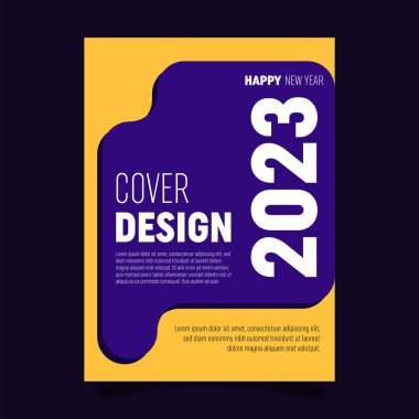 Vector book cover design template for new year celebration. Perfect for business promotions, presentation displays and book covers.