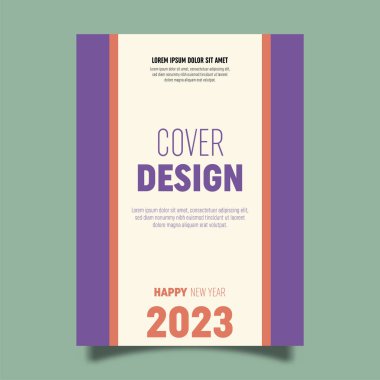 Vector book cover design template for new year celebration. Perfect for business promotions, presentation displays and book covers.