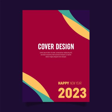 Vector book cover design template for new year celebration. Perfect for business promotions, presentation displays and book covers.