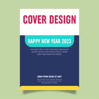 Vector book cover design template for new year celebration. Perfect for business promotions, presentation displays and book covers.