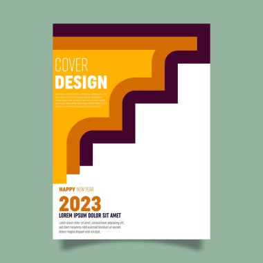 Vector book cover design template for new year celebration. Perfect for business promotions, presentation displays and book covers.