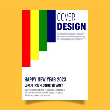Vector book cover design template for new year celebration. Perfect for business promotions, presentation displays and book covers.