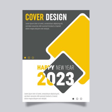 Vector book cover design template for new year celebration. Perfect for business promotions, presentation displays and book covers.