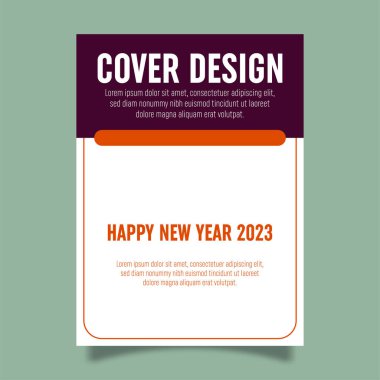Vector book cover design template for new year celebration. Perfect for business promotions, presentation displays and book covers.