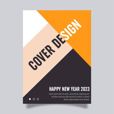 Vector book cover design template for new year celebration. Perfect for business promotions, presentation displays and book covers.