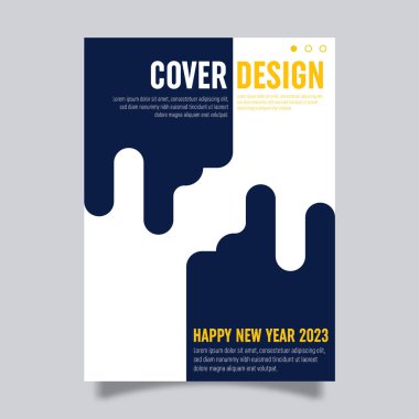 Vector book cover design template for new year celebration. Perfect for business promotions, presentation displays and book covers.