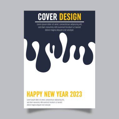 Vector book cover design template for new year celebration. Perfect for business promotions, presentation displays and book covers.