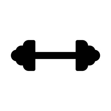 Dumbbell Simge Tasarımı. Spor salonları, spor salonları, sağlık ve etkinlik ikonları için dambıllar. Beyaz arkaplanda siyah işaret tasarımı