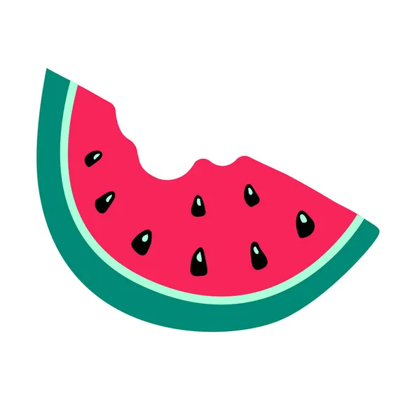 Sepotong Semangka Matang Berry Manis Ilustrasi Vektor - Stok Vektor