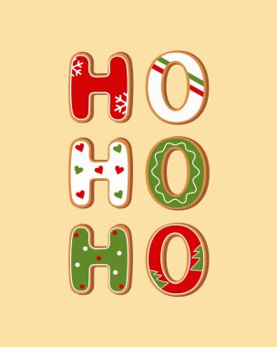 Ho ho ho ve Mutlu Noeller. Zencefilli çöreğin gösterimi