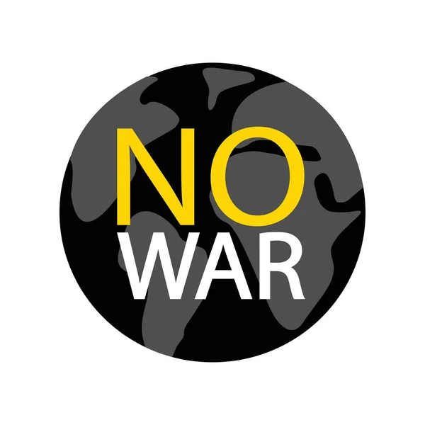 Žádná Válka Vektorová Ikona Temnou Zeměkoulí Zastavte Válku Symbol Logo Stock Vektory
