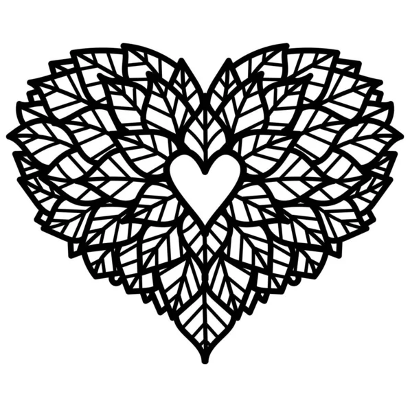 Floral Petals Heart Shape Printing Engraving Printing Laser Cut Etc — Vettoriale Stock