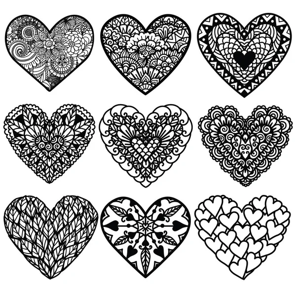 Hearts Decoration Engraving Laser Cut Etc — Archivo Imágenes Vectoriales