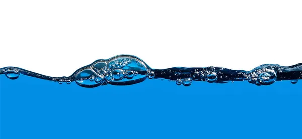 Сині Хвилі Води Які Роблять Маленькі Великі Бульбашки Поверхні Води — стокове фото