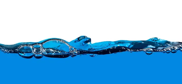 Onde Acqua Blu Che Fanno Bolle Sull Acqua Spazio Bianco — Foto Stock