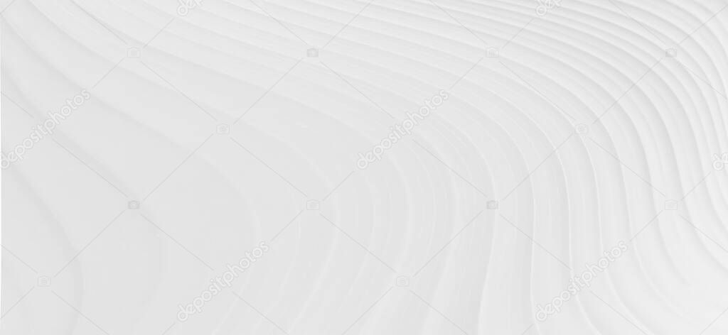 white abstract background with smooth lines. 3d illustration, graphic and vintage design.