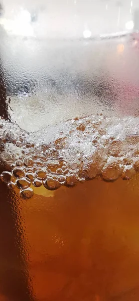 Boisson Gazeuse Dans Verre Eau Glacée — Photo