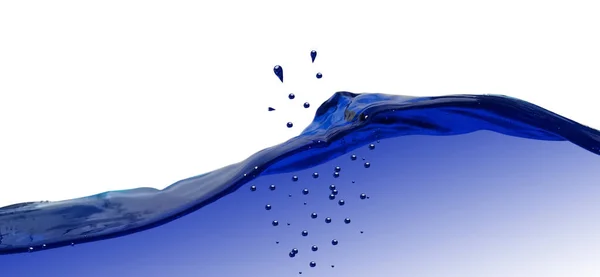 Хвилі Бризки Крапель Води Синій Білий Верхній Фон Копіювати Простір — стокове фото