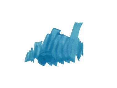 boyalı suluboya mavi, beyaz arkaplan, kopyalama alanı ve izole edilmiş