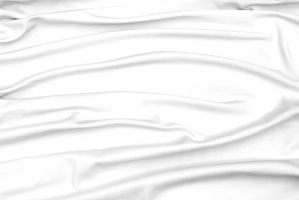 Ripples White Cloth Curve Texture Silk Satin Shiny Fabric Background — Stock Photo, Image