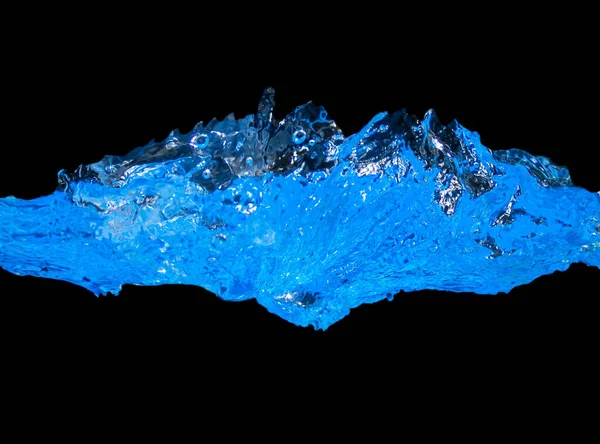 Blauwe Minerale Kristallen Geïsoleerd Zwarte Achtergrond — Stockfoto
