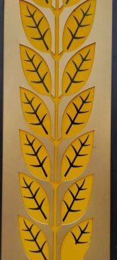 Endonezya 'nın Cicalengka Meydanı' na yerleştirilmiş pirinç desenli sarı duvar kağıdının soyut çözünmüş arka plan fotoğrafı