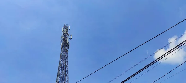 Foto Una Torre Transmisión Señal Radio Área Cikancung Indonesia —  Fotos de Stock