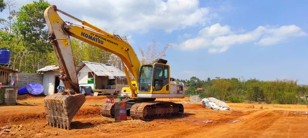 Cicalengka Batı Java Endonezya Ekim 2021 Turuncu Renkli Kazı Aracı — Stok fotoğraf