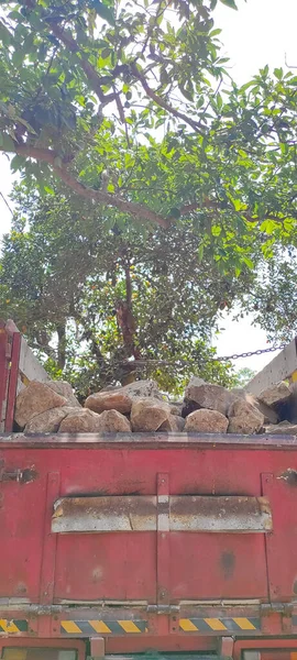 Endonezya Nın Cikancung Bölgesine Taşınan Büyük Bir Taş Yığınının Soyut — Stok fotoğraf