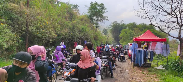 Cikancung Westjava Indonesien November 2021 Foto Einer Schlange Von Motorradstaus — Stockfoto