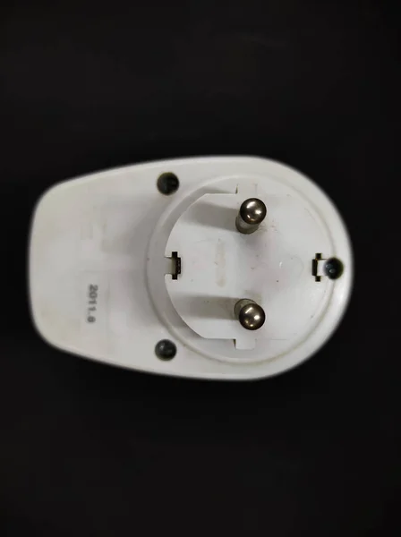 Photo White Switch Plug Isolated Black Background — Stock Photo, Image