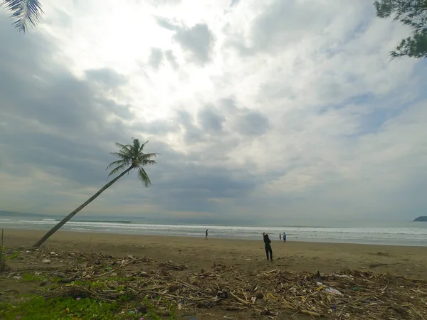 Pangandaran West Java Indonesia Februari 2017 Photo Deserted Pangandaran Beach — 스톡 사진