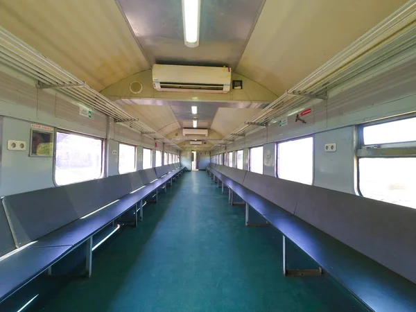 Аннотация Defocused Blurred Background Photo Empty Train Carriage Indonesia — стоковое фото