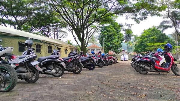 Bandung West Java Indonesia January 2022 Photo Neat Motorbike Parking — Stockfoto