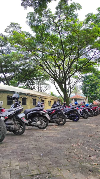 Bandung West Java Indonesia January 2022 Photo Neat Motorbike Parking — 图库照片