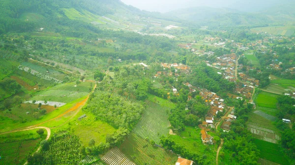 Resumen Zona Residencial Desenfocada Zona Cikancung Desde Una Vista Dron — Foto de Stock