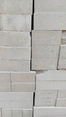 Endonezya 'nın Cikancung bölgesindeki bir yığın yeni beyaz tuğlanın arka planı