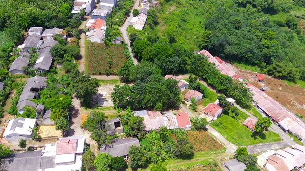 Fotografia Aérea Habitação Residencial Uma Colina Área Cikancung Indonésia — Fotografia de Stock