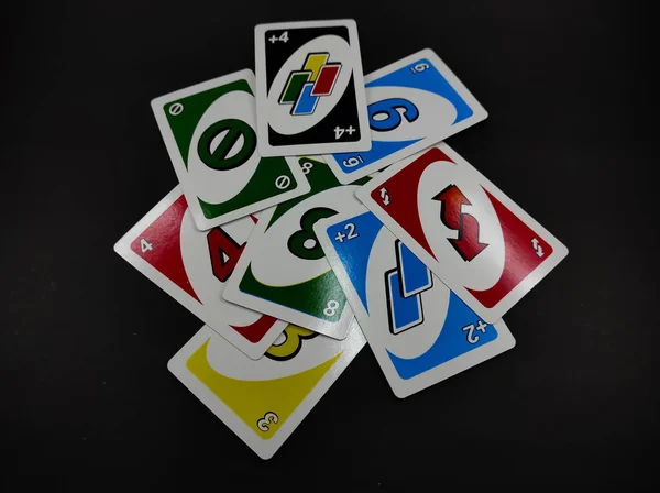 Cikancung West Java Indonesia April 2022 Scattered Uno Cards Isolated — Stockfoto