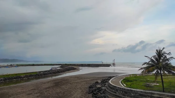 Estuary East Coast Filled Sea Water Afternoon Pangandaran Area Indonesia — Stok fotoğraf
