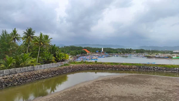 Eine Mündung Der Ostküste Die Nachmittags Gebiet Pangandaran Indonesien Nicht — Stockfoto