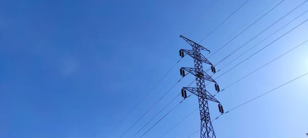 Electricity distribution tower in Banjar area, Indonesia