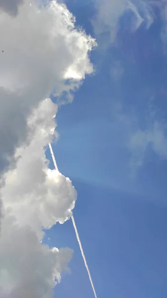 Abstract Defocused View Clouds Clear Blue Sky Cikancung Area Indonesia — Fotografia de Stock