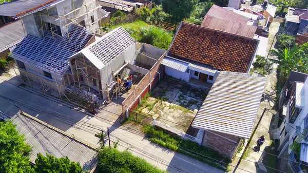 Resumen Fotografía Aérea Desenfocada Casa Residencial Ubicada Las Colinas Majalaya — Foto de Stock