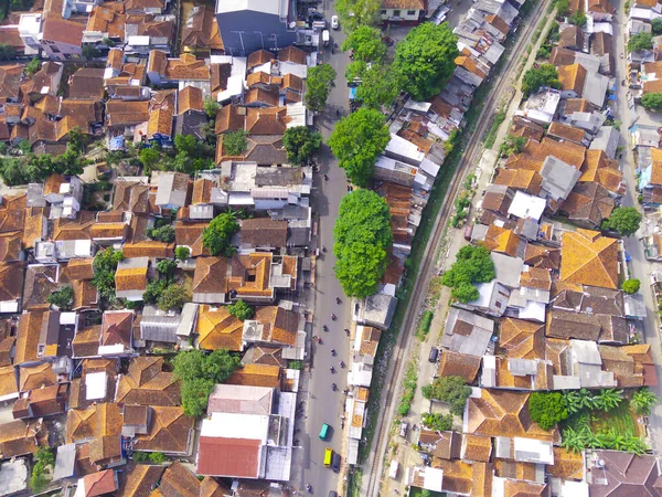 Abstract Defocused Aerial Photo Urban Area Cicalengka Area Many Residential — Foto de Stock