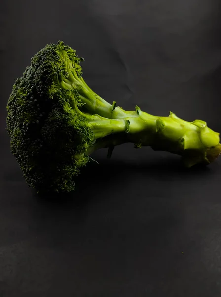 Photo Fresh Broccoli Isolated Black Background Cikancung Area Indonesia Focus — Stok Foto
