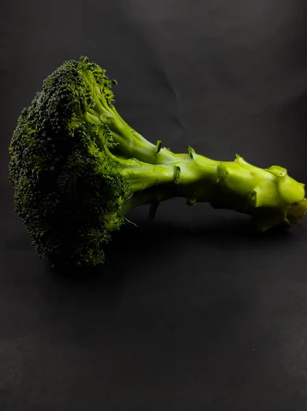 Photo Fresh Broccoli Isolated Black Background Cikancung Area Indonesia Focus — Stock Fotó