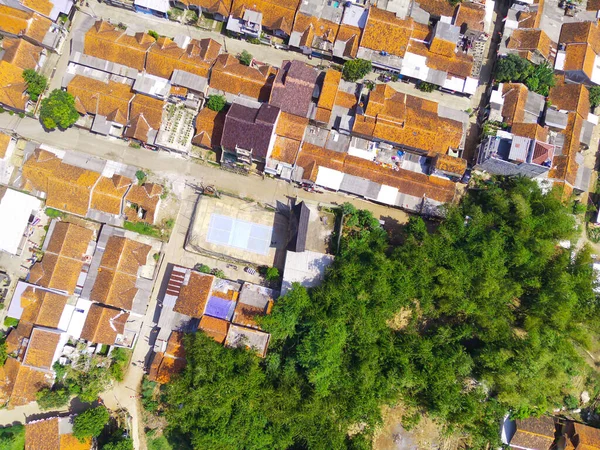 Abstract Defocused Blurred Background Aerial Residential Housing Forest Edge Cikancung — Foto de Stock