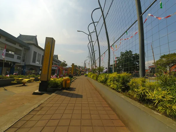 Luchtfoto Van Stoep Midden Het Stadsplein Van Cicalengka Indonesië — Stockfoto