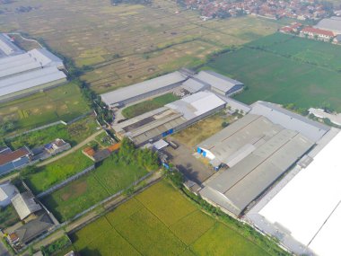 Endonezya 'nın doğusundaki Bandung bölgesindeki endüstriyel alanların bulanık arkaplan haritası. Odaklanma